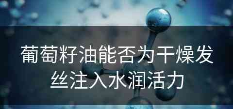 葡萄籽油能否为干燥发丝注入水润活力